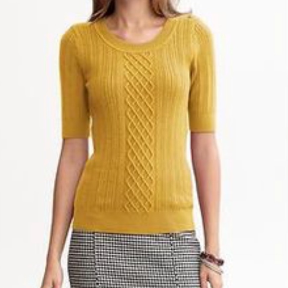 Banana Republic Tops - Banana Republic - Short Sleeve Cable Knit Sweater